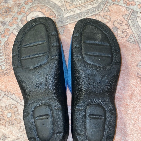 Soffice Womens Wedge Heel Slipper Slide On Closes Toe House Shoe Blue Floral 37 - Picture 4 of 7